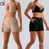 Al-Women's Yoga Bras nya trendiga sportbh ribbade shorts avslappnad körning sexig fitness tank top andningsfickor tränar korta svettbyxor mångsidiga sportkläder