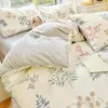 Ensemble de literie à la maison Ensemble imprimé floral coton coton doux couverture de couette confortable avec feuilles de cotons purs