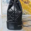 Top luxury Gabrielle bag designer handbag with vintage chain backpack genuine leather diamond patterned leisure bag women's backpack