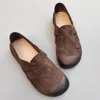 Casual Shoes Men's Slip On Loafers Summer Sneakers äkta läder Male Barefoot Man Moccasins