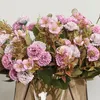 Decorative Flowers Artificial Desktop Potted Five Branches 11 Carnations Holiday Bouquet Mother's Day Teachers'