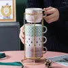 Ensembles de voies de thé Créative Cerramic Water tasse sectionner la ceinture ménage peut être empilée