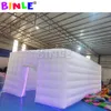 10x10x3.6mh (33x33x12ft) Backyard Disco Inflável Tenda de boate inflável Grande tenda de cubo inflável branco com luzes LED para evento de casamento