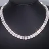 Yu Ying Solid Sier 9Mm Width GRA Certificate Baguette Moissanite Tennis Chain Hip Hop Necklace Fine Jewelry