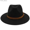 Brede rand hoeden emmer maat 2 ouders en kinderen heren wol panama hoed fedora trilby sunhat klassieke retro feest reisstraatstijl yq240407