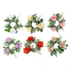 Dekorativa blommor Ljus ringar kransar 8.7 "Flower Garland Mini Artificial Wreath for Dining Table Festival Door Wedding Tabletop