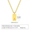 Pendant Necklaces 26 Initial Alphabet A-Z Letters For Women Gold Plated Stainless Steel Tag Charm Necklace Name Collar Jewelry