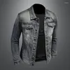 Jackets masculinos 2024 Moda de primavera e outono com Europa Os Estados Unidos Retro Wash Light Casual Boutique Jacket Hole