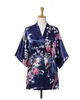 Home Kleding Kleding Dames Peacock Print Japanse Kimono Yukata Silk Satin Short Pyjamas Home Pajamasl2403