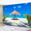 Nature Sea Landscape Tapestry Seaside Coconut Tree Wall Hanging Decorative Art Ocean Beach Tapestry Home Decor Backdrop Tak 240321