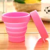 Tasses Saucers 4Colors Pliant 100 ml BPA BPA GRATUIT GRADE EAU CUP SILICONE SILICONE COLOCE COLAGE PORTABLE COLÉS RÉTRACT