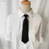 Pescoço laços de peco clip-on tie de segurança laços infantil color gravata de festa simples tie fit wedding slim performance boys stage escolar aluno garotas l5g5 240407