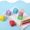 ERASER 6 titoli/scatole Polygonal Kawaii Student Stationery School Office Forniture Soft Children Basers for Kids Pencil gomma