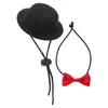 Hundkläder Bow Tie Hamster Costume Pet Bowler Hat Outfits huvudbonad dekorativ daglig tyg Po Prop Accessories Små hundar