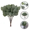 Decoratieve bloemen 12 pc's verjaardag decoratie meisje nep groene branche kunstmatige eucalyptus bladeren plantendecors