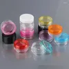 Storage Bottles 10PCS Empty 3/5g Travel Small Colorful Covers Clear Plastic Cosmetic Pot Jars With Lids For Face Cream Lip Containers