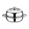 Bowls Stainless Steel Pot Double Boiler 28CM Household With Cooker Hood Filter Extractor Set