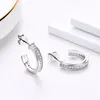 Boucles d'oreilles Stud 1,3 mm Round VVS1 MISSANITE Circle Half Hoop For Women Girls Silver 925 Real Diamond Fine Jewelry 2024