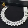 Designer Jewelry Pass Diamond Test Ice Out 15 mm Hip Hop 2 Row Round Round Cut S925 Silver Vvs Moisanite Miami Cuban Chain Cuban Chain Bracelet pour hommes