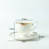 Mugs Ceramic Coffee Mug Porcelain Cup And Saucer Set Golden Flow Glaze Cups Afternoon Tea Accessories Dish
