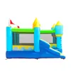 Doppelspiel aufblasbarer Moonwalk Großes Türsteher Hausschloss Kinder Outdoor Sprungbrüche Jumper Trampolin Das Playhouse Fun Toys Geschenke Delphin Festung Banner Sprung