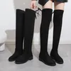 Buty Kobiety Over the Knee Etrapet 2024 Autumn Fashion Platforma But Ladies Sock Buty Woman Long Square Obc