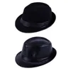 Szerokie brzeg kapelusze wiadra czapki zima brytyjska fedorowie vintage fedoras dla mężczyzn Top Jazz Hat Adult Bowler Hats Klasyczna wersja Chapau Gentlementrendy Woolen Cap Q240403