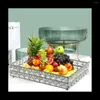 Smyckespåsar 1 st Square Crystal Tray Hushåll Kosmetik Förvaring Pallfruktbehållare Snacks Plate Wedding Decor Supplies -Gold