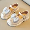 Toddlers Girls Leather Shoes Children's Party Flats For Kids Loafers Bowtie 4-9Y Aankomst ZY95-96 240328