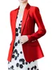 Ternos femininos da moda feminino Blazer Mulheres preto azul vermelho amarelo de manga longa Trabalho de negócios feminino Use uma jaqueta formal esbelta para o inverno do outono