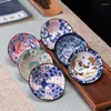 Koppar tefat Jingdezhen Teacup Ceramic Tea Cup Bowl Underglazed Fade Blue and White Porslin Chinese Teaware Drinkware