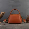 Totes Women's Fashion Genuine Leather Concise Vintage 20cm Mini Handbag Shoulder Bag Crossbody Office Daily Top Handle
