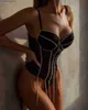 Seksi Set Ellolace Rhinestone Lingerie Corset Set Kadınlar 2 Parça Lüks Süs Çamaşır Push Up Suty ve Panty Set Süslü Glitter Samimi L2447