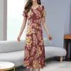 Casual Dresses For Formal Occasions Women'S Loose Flower Dress Short Sleeve Long Version Women Summer Plus Size