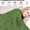 Deken Astroturf Lush Green Turf Grass Athletic Field Texture Throw Deken Soft Bed Thin