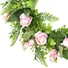 Decorative Flowers Rose Flower Wreath Handmade Artificial Floral For Front Door Wall