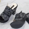 Högkvalitativa gröna bröllopskor Nigeria African Girls Fashion Sandaler Summer Casual Stitching Ladies Shoes 240329