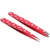 2 pcs depilazione pweezers clip per sopracciglia in acciaio inossidabile mini punti rosa punti piatti a punta piatta per occhio per occhio di bellezza set di utensili