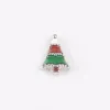 Bras 100pcs Nouveaux charmes cadeaux de Noël Père arbre de Noël arbre de Noël Bell Snowman Snowflake Charmes flottants pour le médaillon en verre flottant