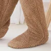 Vrouwen sokken vloer warm over de knie winter dikke dubbelzijds fluwelen elastische antislip been voor unisex