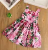 European & American Style Kids Dress 2024 New Children's Summer Girls Clothes Full cotton Print Short Sleeved Baby Dress Girl's Dresses