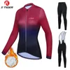 Racing Sets X-TIGER Women's Cycling Set Winter Jerseys Ropa Bicycle Clothing Bike Sportswear Road Suit