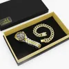 Casal Wristwatch Diamond Bracelet Box Casal Watch Set para homens e mulheres