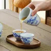 Tasses Saucers 1pcs rétro en céramique bleu et blanc tasse de style chinois en porcelaine d'après-midi