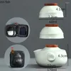 TeAware Setleri Seramik Seyahat Çay Seti Bir Pot İki Bardak Taşınabilir Açık Makineler Kupası Bütün Hediye Kutusu