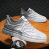 Casual Shoes Man 2024 Trend Men Sneakers Vulcanize White Male Flats Lace-Up Platform Tennis