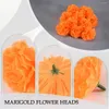 Fleurs décoratives Marigold têtes de fleurs en vrac 100pcs artificiels pour les guirlandes artisanat en soie faux orange