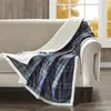 Blankets Brewster Oversized Mink To Berber Heated Throw 60x70" Blue/Green Blanket