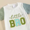 Kleidung Sets Bruder Schwester-Matching Outfit Little Big Sis Bro Stickerei Kurzarm T-Shirt Shorts Set Kleinkind Sommer-Outfits