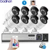 SISTEMA GADINAN 8CH 5MP POE Rilevamento Face Sistema Sistema 5MP Outdoor resistente alle intemperie IR Night Vision IP POE Camera Sorveglianza Kit CCTV